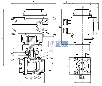 电动丝扣球阀Q911F-16P型号，图片，原理
